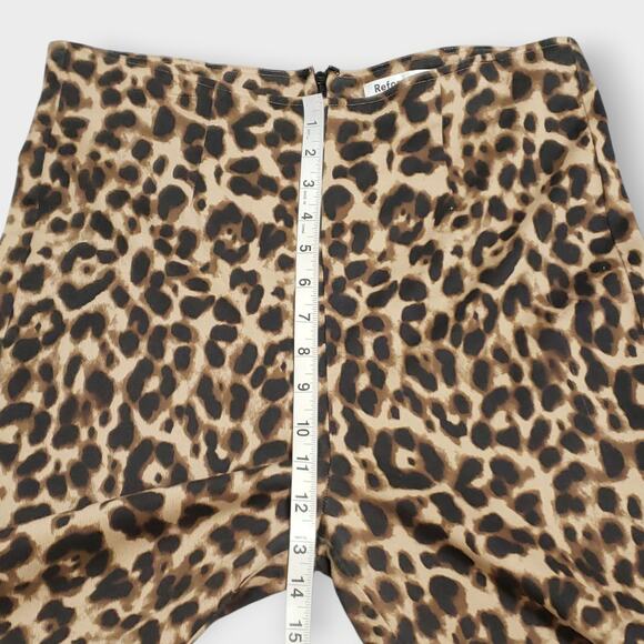 Reformation Marlon Leopard Print Crop Pants High Rise Straight Leg Sz 12 Mobwife - Picture 10 of 13
